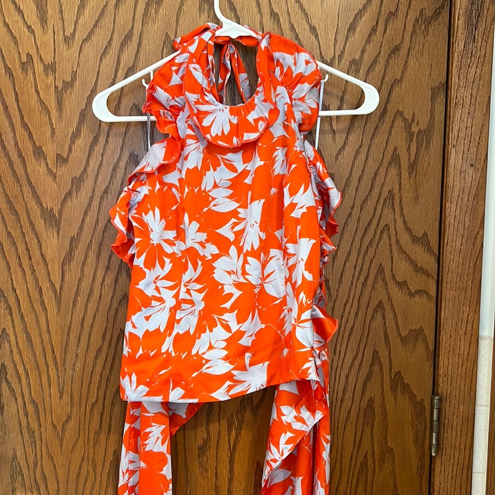 Jcrew sleeveless blouse with large bow tie